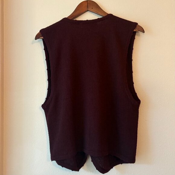 VTG Hand Embroidered Jantzen Floral Sweater Vest Cottagecore Grannycore M Fall - Picture 6 of 7